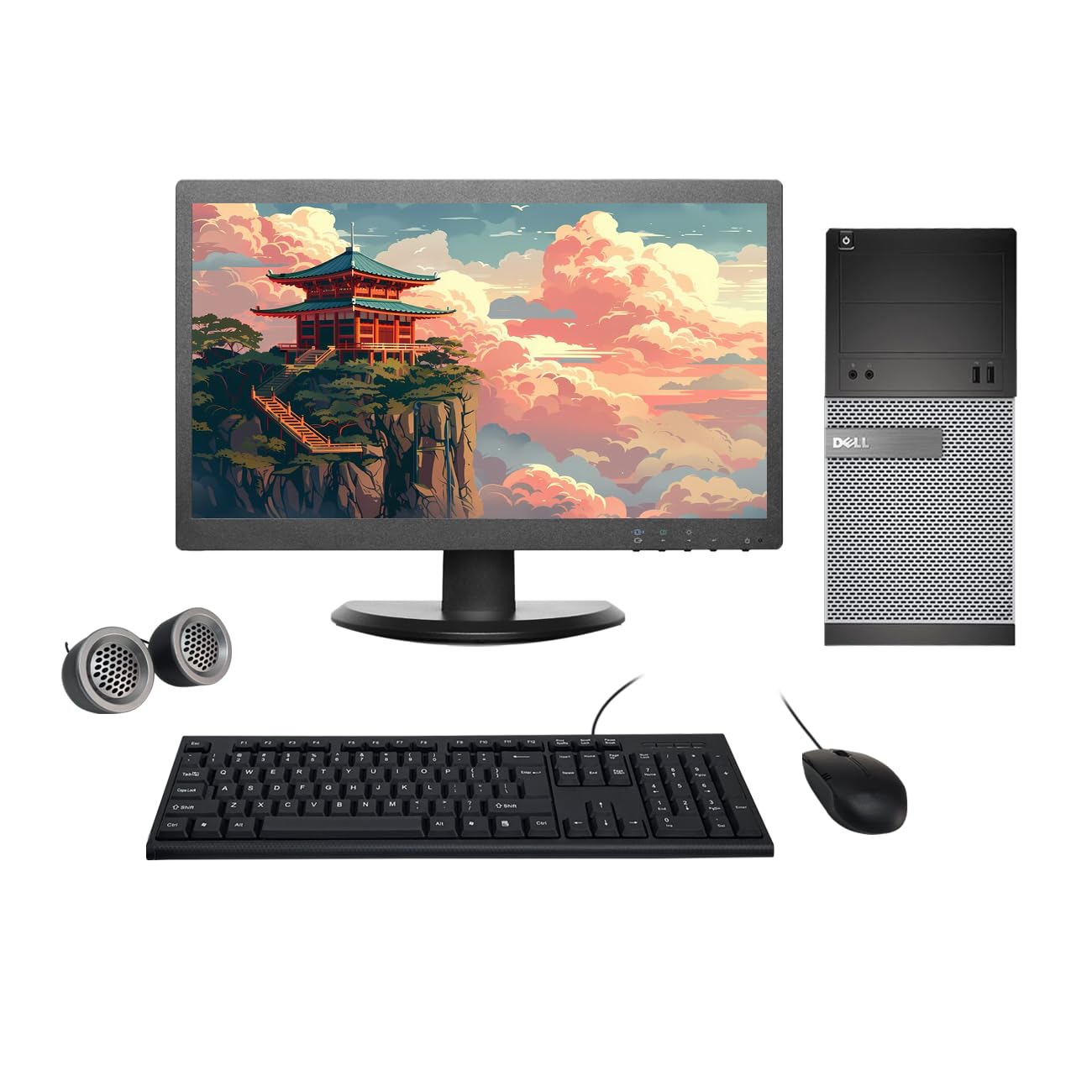 Refurbished Dell OptiPlex Full Set | i3-2nd Gen | 19" Monitor | Wired KB & Mouse | Win 10 Pro | MS Office - Newjaisa